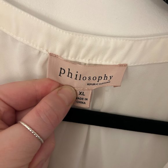 Philosophy White Women's Sheer Blouse size xl - Picture 7 of 7